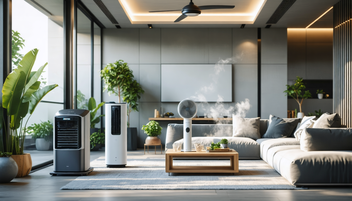 découvrez comment choisir l'équipement idéal pour rafraîchir votre pièce : comparez climatiseur mobile, refroidisseur d'air, ventilateur et humidificateur pour trouver la solution adaptée à vos besoins et à votre budget.