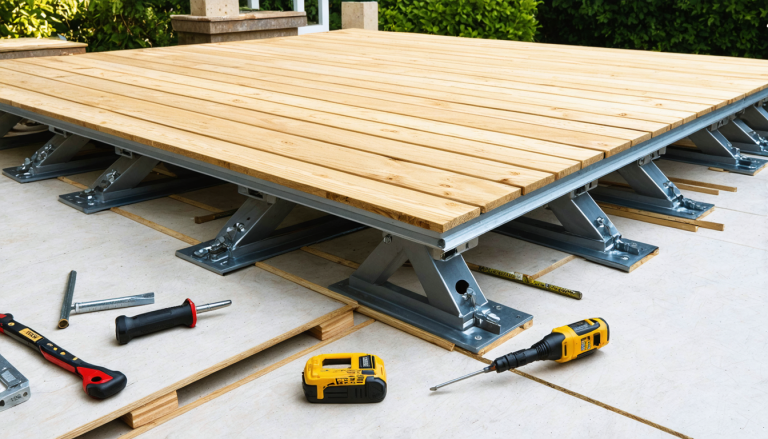 découvrez étape par étape comment construire une terrasse en bois sur plots avec une finition élégante cerclée de métal pour une installation durable et esthétique.