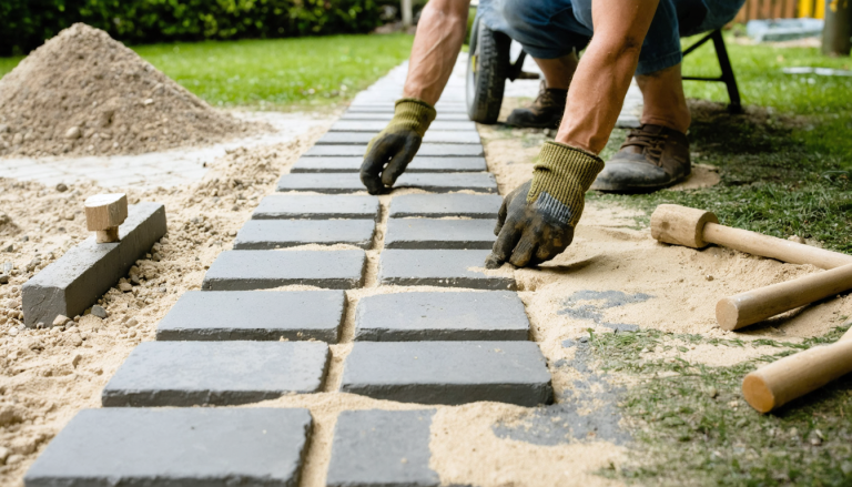 découvrez étape par étape comment réaliser une allée en posant des pavés sur un lit de sable pour un résultat durable et esthétiquement réussi.
