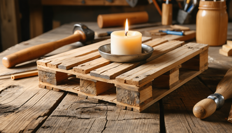 apprenez à fabriquer un bougeoir unique en utilisant du bois de palettes, étape par étape, pour décorer votre intérieur avec style et originalité.