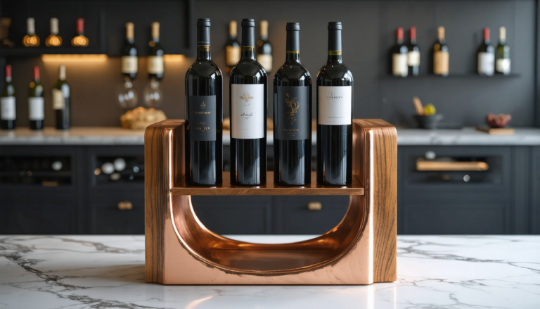 apprenez à fabriquer un présentoir à vin design en combinant bois, cuivre et acier pour un rendu élégant et moderne, parfait pour sublimer votre collection de vins.