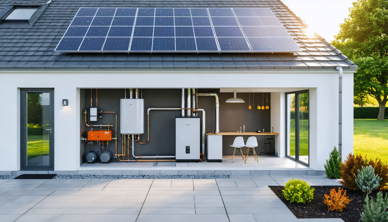 associez chaudière gaz à condensation et panneaux solaires pour maximiser les économies d’énergie, baisser vos factures et réduire votre empreinte carbone.