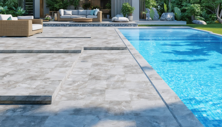 découvrez tout ce qu'il faut savoir sur le béton imprimé pour créer une terrasse esthétique, durable et antidérapante près de votre piscine.
