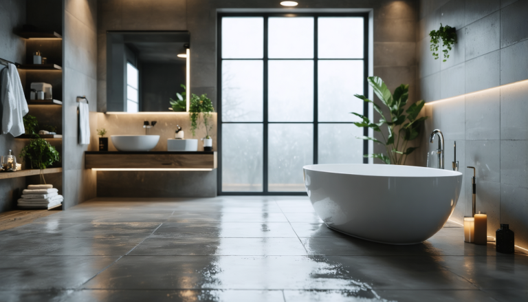 transformez votre salle de bains en remplaçant le carrelage par du béton ciré, une solution esthétique et durable. découvrez les avantages du béton ciré avec chauffage au sol pour une ambiance moderne et chaleureuse.