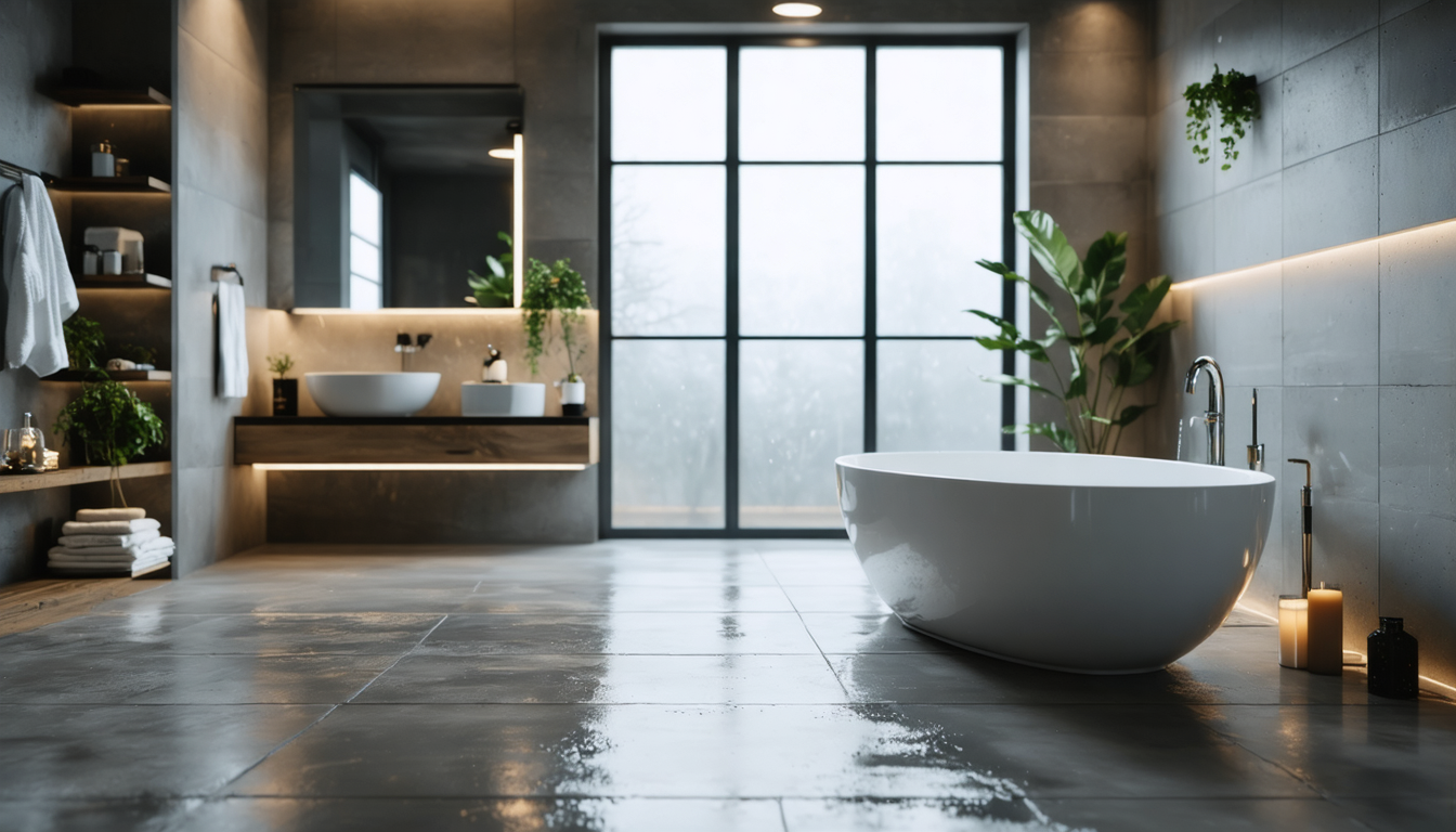 transformez votre salle de bains en remplaçant le carrelage par du béton ciré, une solution esthétique et durable. découvrez les avantages du béton ciré avec chauffage au sol pour une ambiance moderne et chaleureuse.