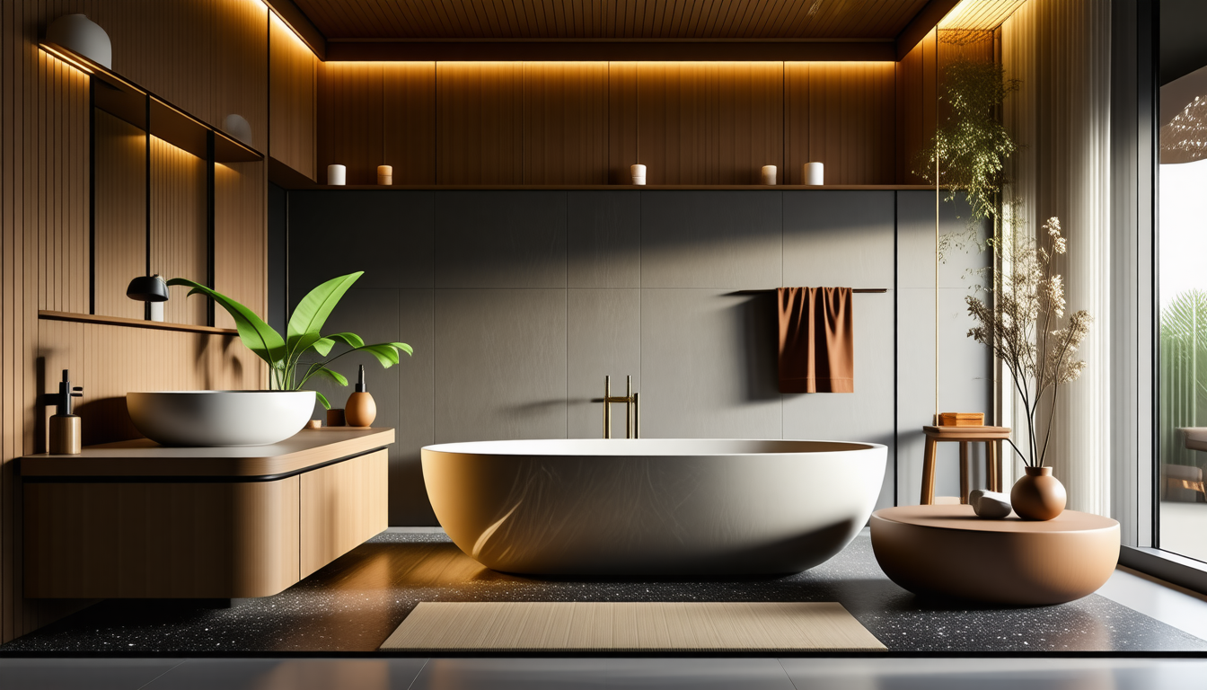 découvrez les tendances 2026 pour votre salle de bain : l'élégance naturelle du bois, l'audace du terrazzo et le charme intemporel des baignoires îlot pour un espace à la fois moderne et chaleureux.