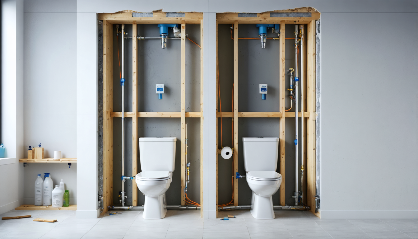 découvrez comment encastrer efficacement un bâti-support pour sanitaires suspendus entre deux pièces, avec nos conseils pratiques et astuces d'installation.